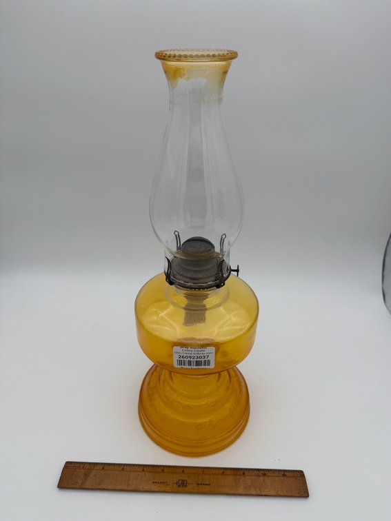 Vintage Queen Anne Amber Hurricane Lamp