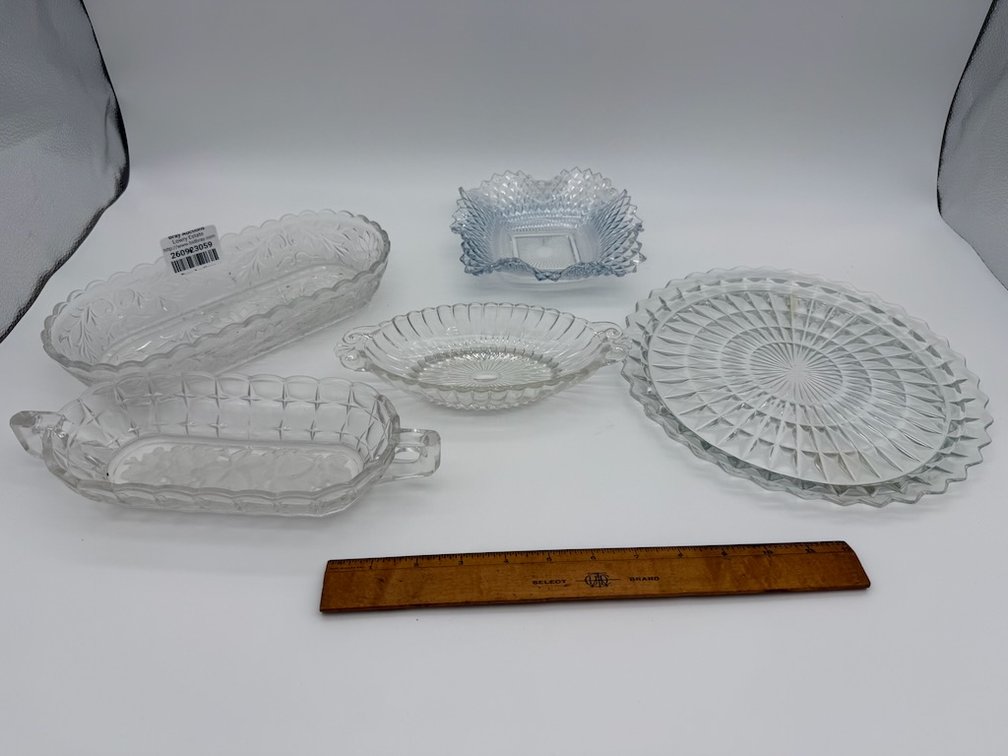 Lot of Miscellaneous Glass Serving Pieces