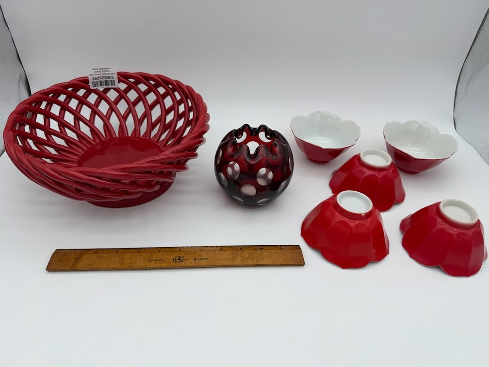 Lot of Red Glassware
