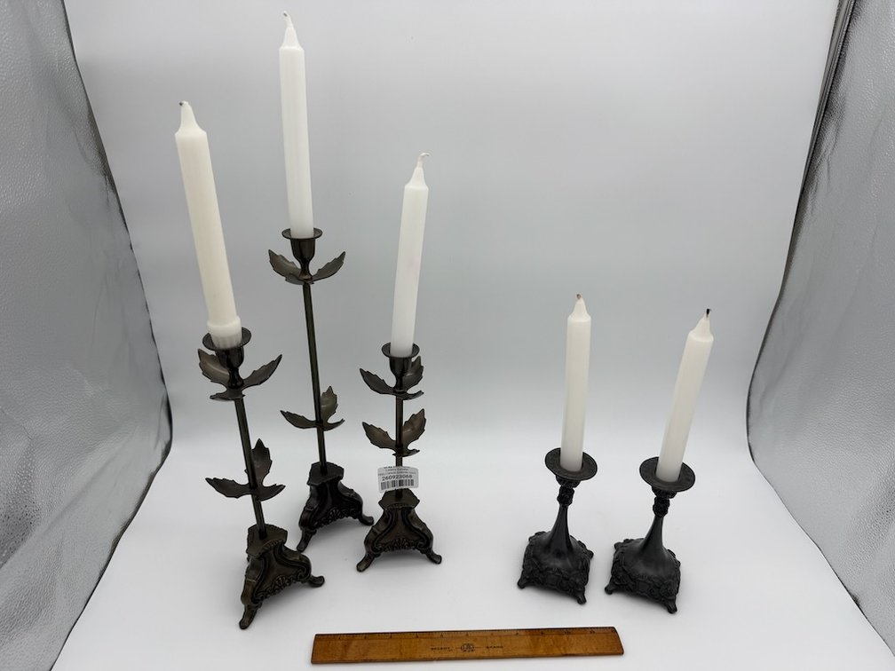 Lot of Metal Candlesticks