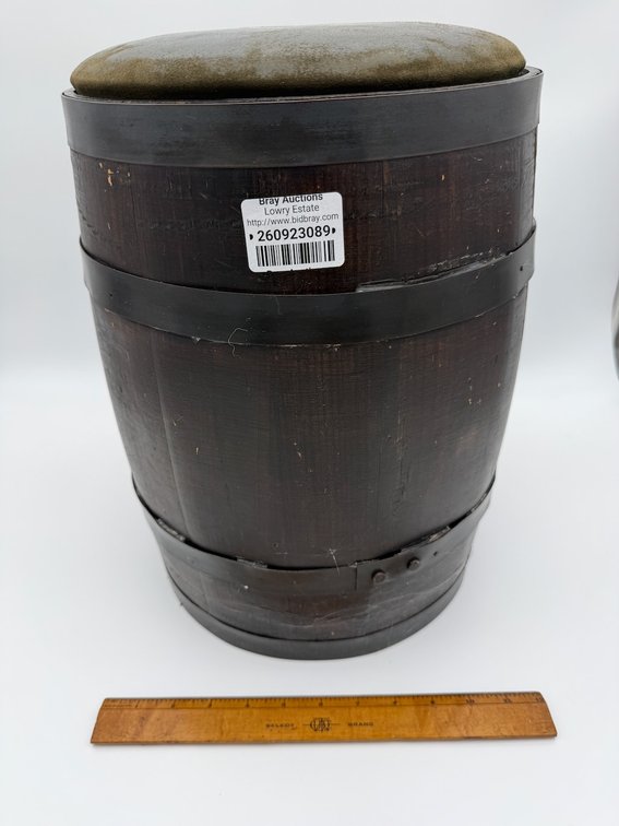Wood Barrel Seat W/ Cushion