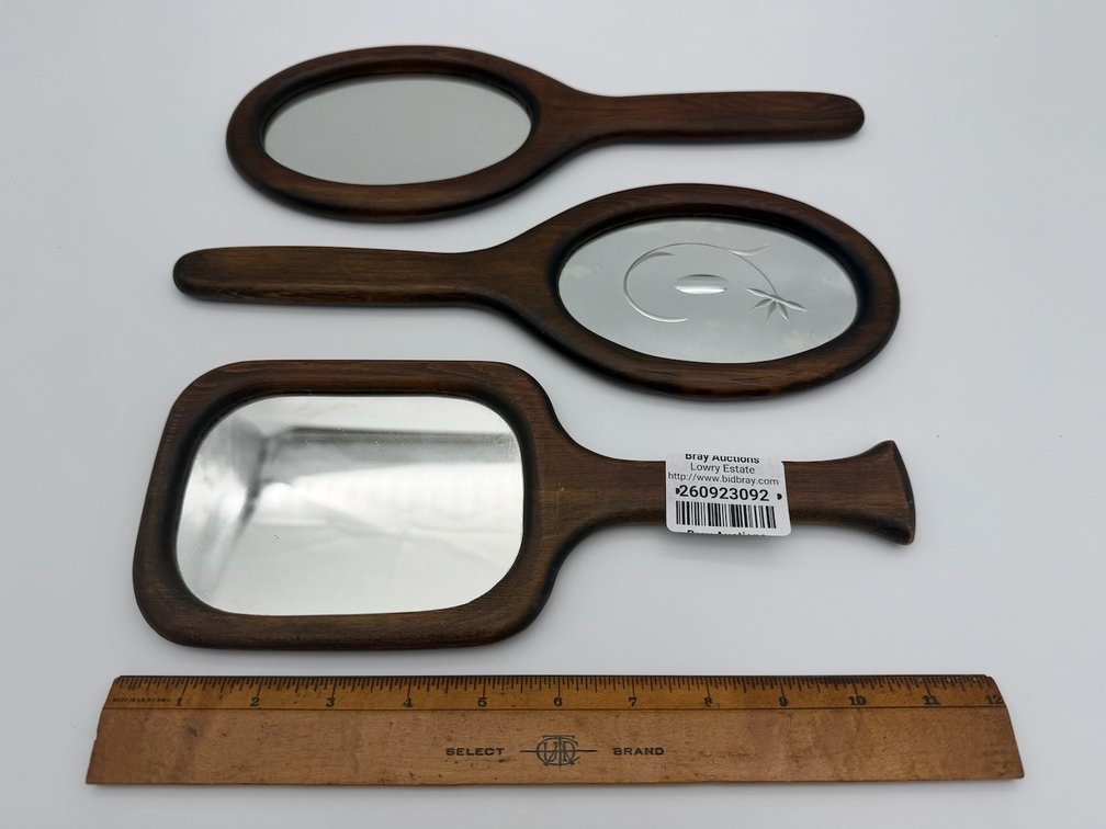 3-Piece Wooden Hand Mirror Set
