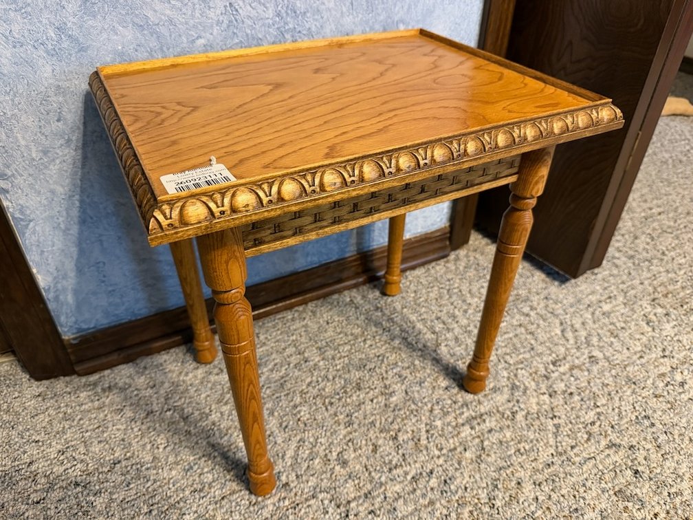 Small, Decorative Wood Side Table