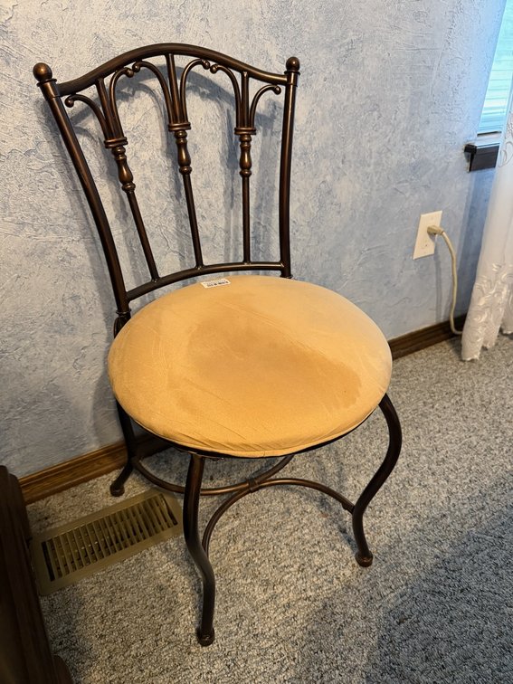 Decorative Metal Chair W/ Microfiber Cushion