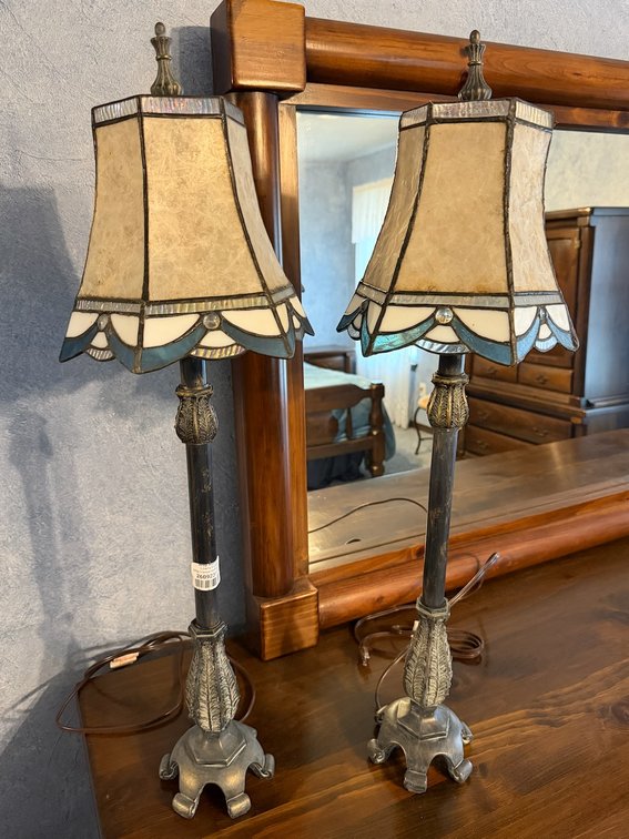 Set of 2 Decorative Metal Table Lamps