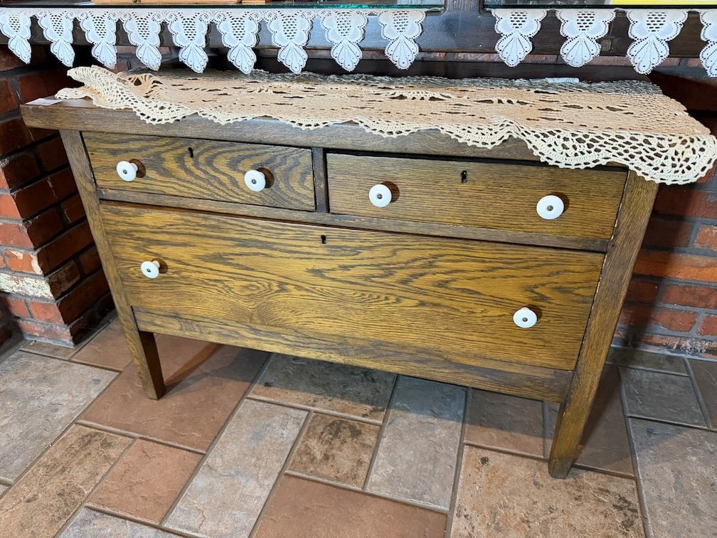 Antique Solid Wood 3-Drawer Chest
