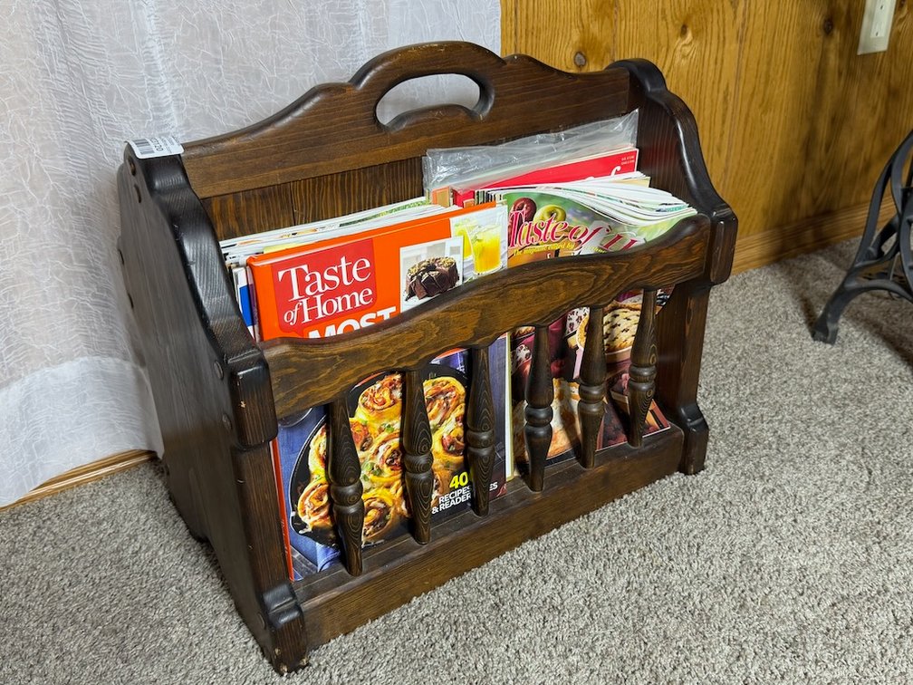 Vintage Solid Wood Magazine Holder
