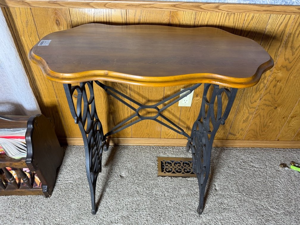 Vintage Iron Sewing Machine Base/Side Table