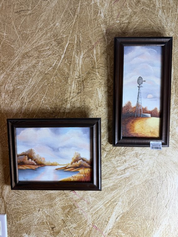 Set of 2 Original Oil Paintings in Wood Frames