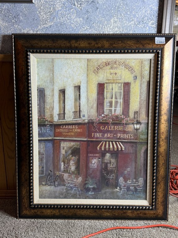 French Coffee Shop Print by Ruane Mannin, Matted in Decorative Frame