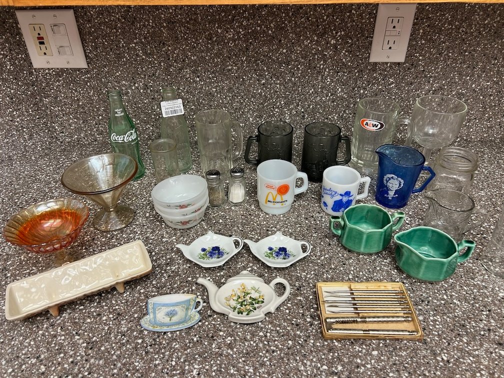 Large Lot of Vintage Glassware & 1940’s Nut Cracker Set