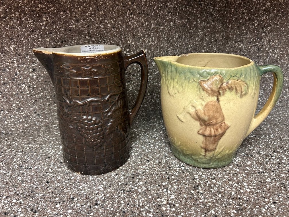 Lot of 2 Vintage Pottery Pitchers