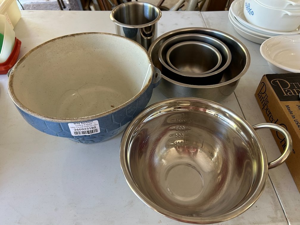 Lot of Pottery & Stainless Steel Bowls
