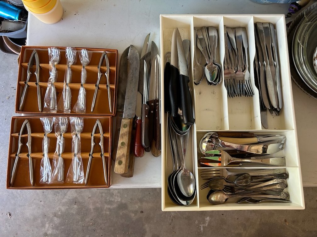 Large Lot of Vintage Silverware & Knives