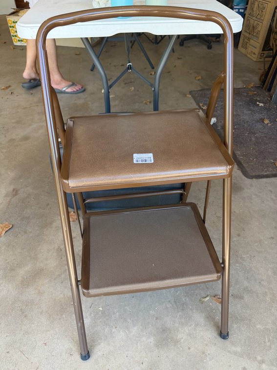Folding Step Stool With Cushioned Top Seat