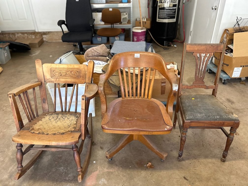 Lot of 3 Antique/Vintage Wooden Chairs