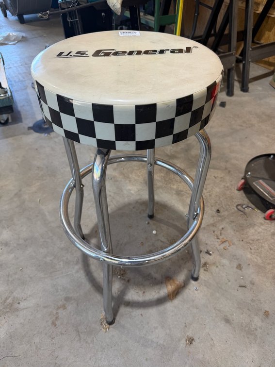 US General Cushioned & Chrome Swivel Bar Stool