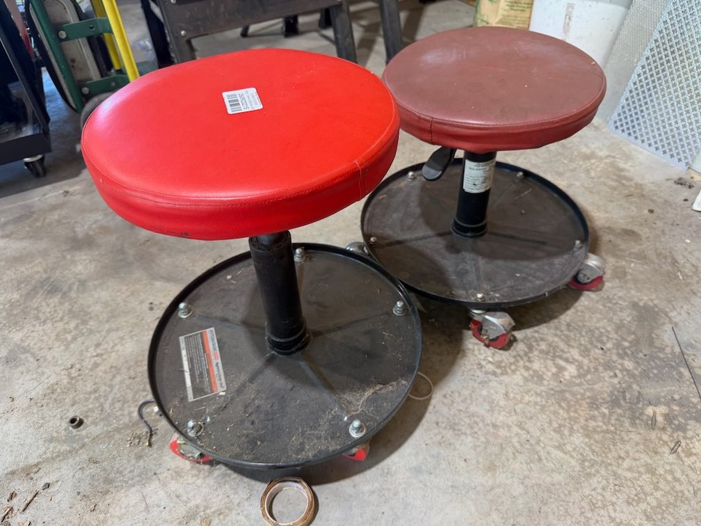 Lot of 2 Rolling Mechanic Stools
