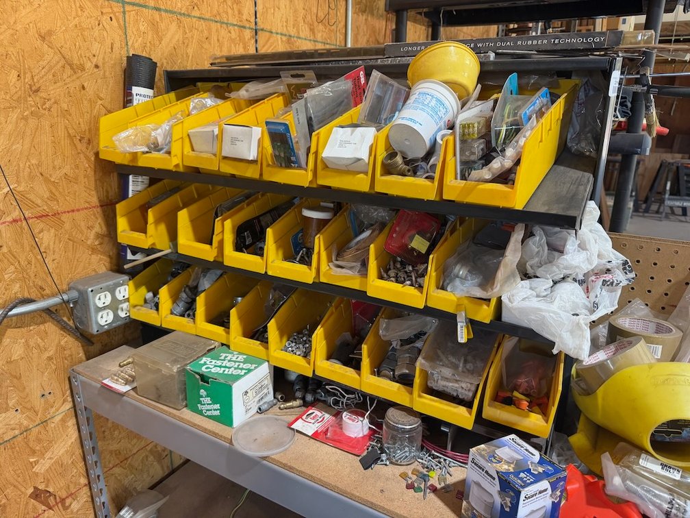 Countertop Hardware Bin W/ Contents