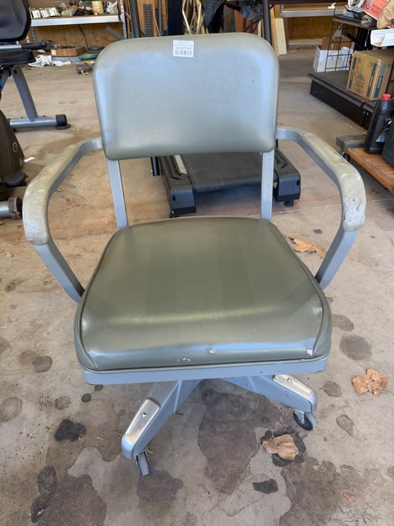 Vintage Rolling Industrial Tanker Arm Chair