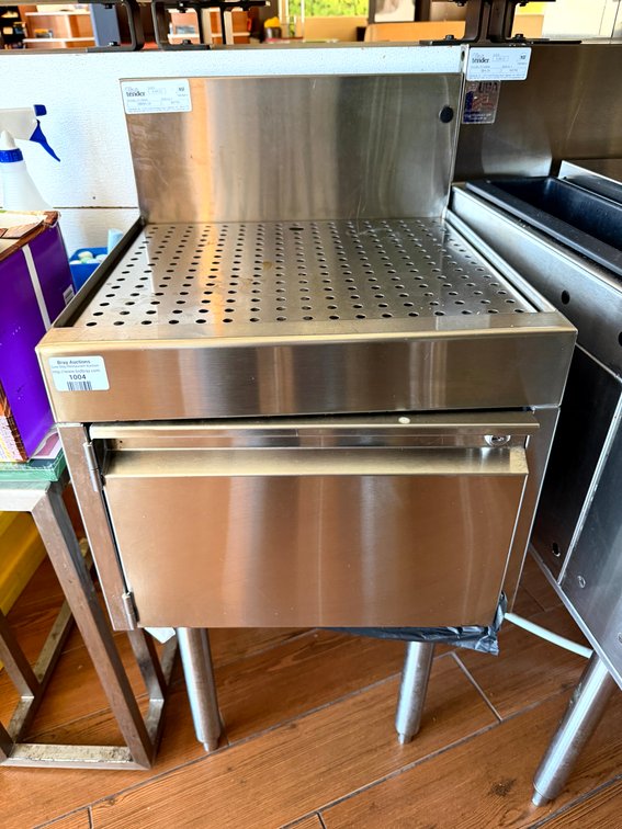 Glastender DBHA-18 Main Line S/S Drainboard Cabinet w/ 7" Backsplash