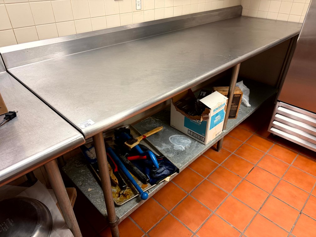 Commercial Stainless Steel Table w/ Backsplash & Lower Shelf
