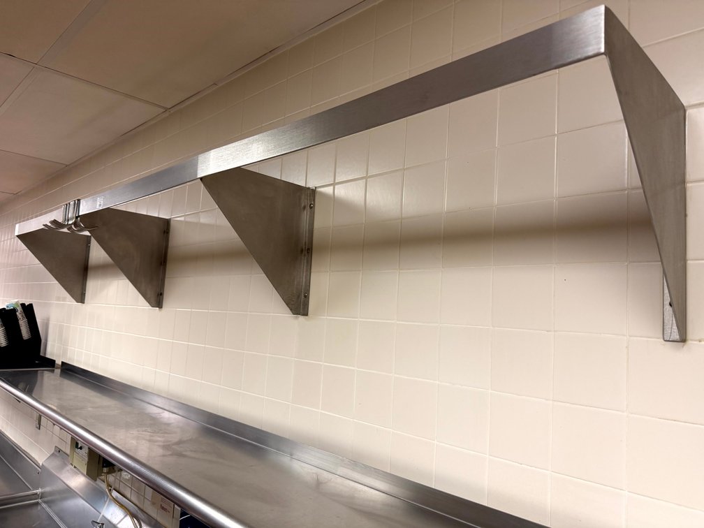 Commercial Stainless Steel Wall Mount Pot/Pan Rack w/ Hooks