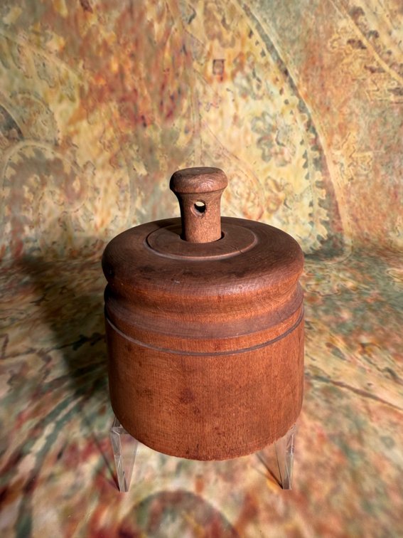 Antique 19th century hand carved wooden butter press