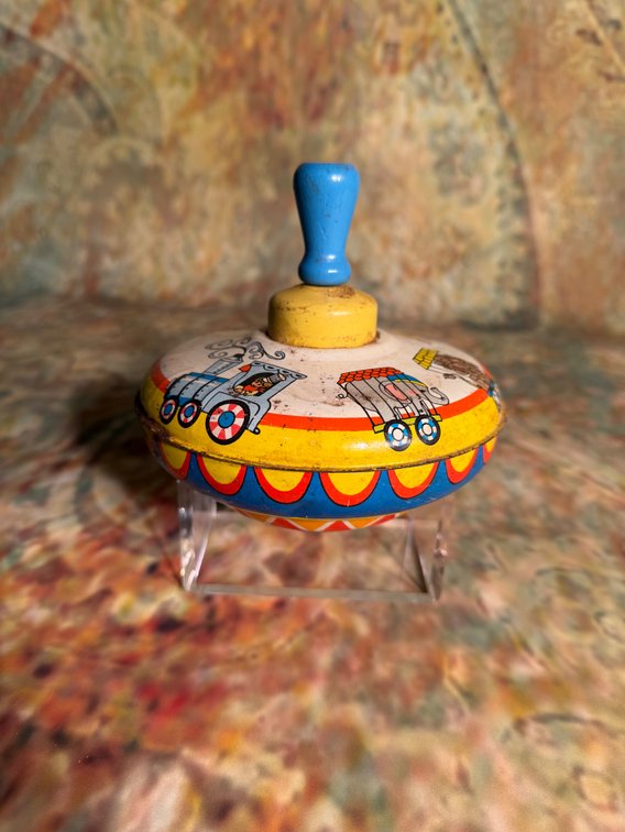 1950’s Ohio Art Circus Parade Metal Spinning Top