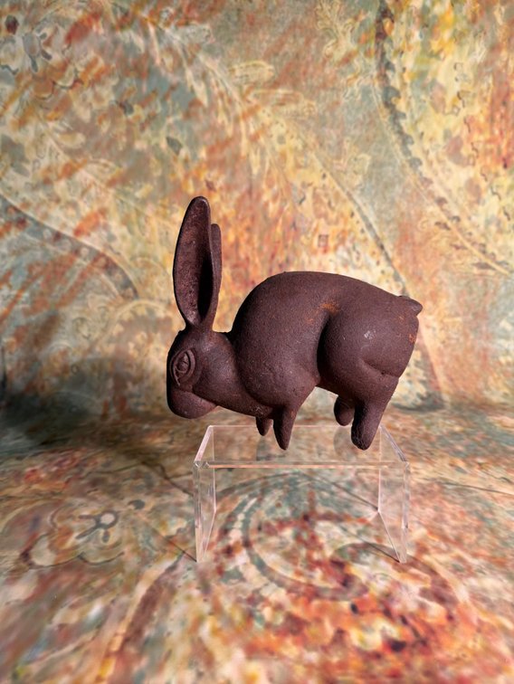 Solid Cast Iron Rabbit Figurine