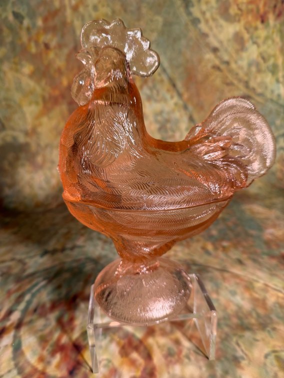 Westmoreland Glass Rooster Pedestal Bowl