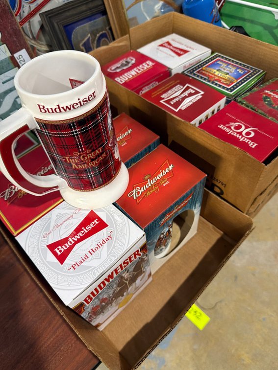 Large lot of vintage Budweiser collectors beer mugs