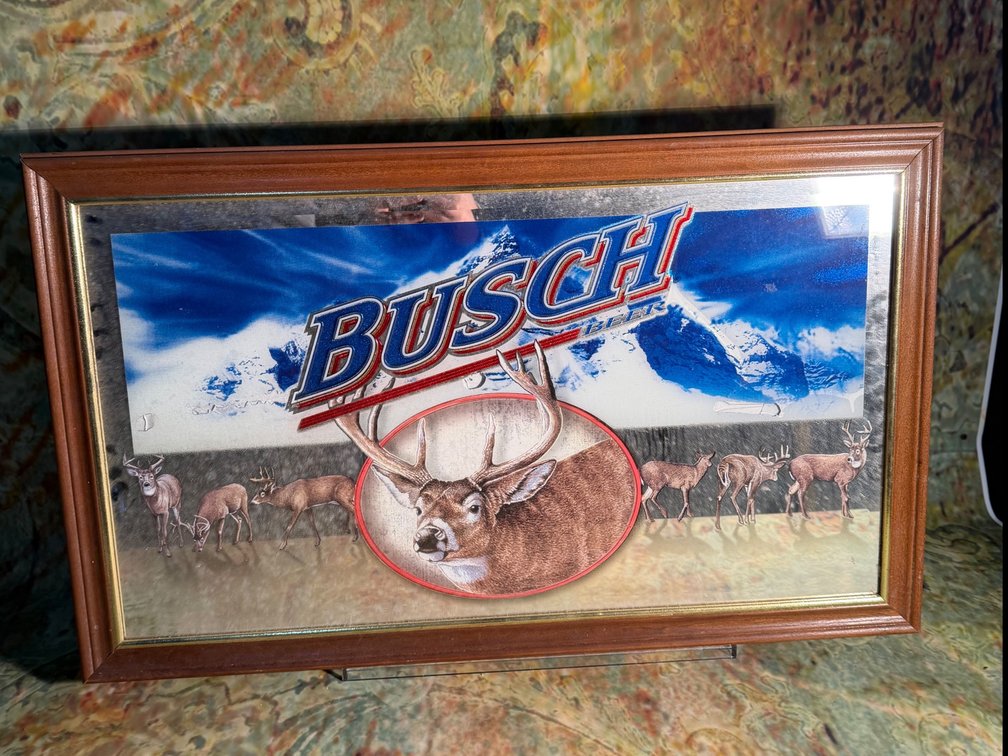 Vintage Busch beer bar mirror