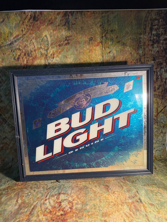 Vintage Bud Light Beer Mirror