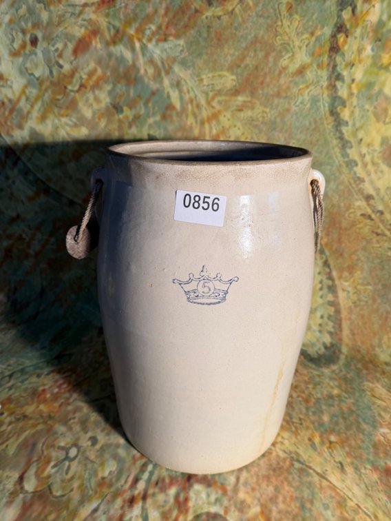 Antique 5 gallon stonewear crock with handles