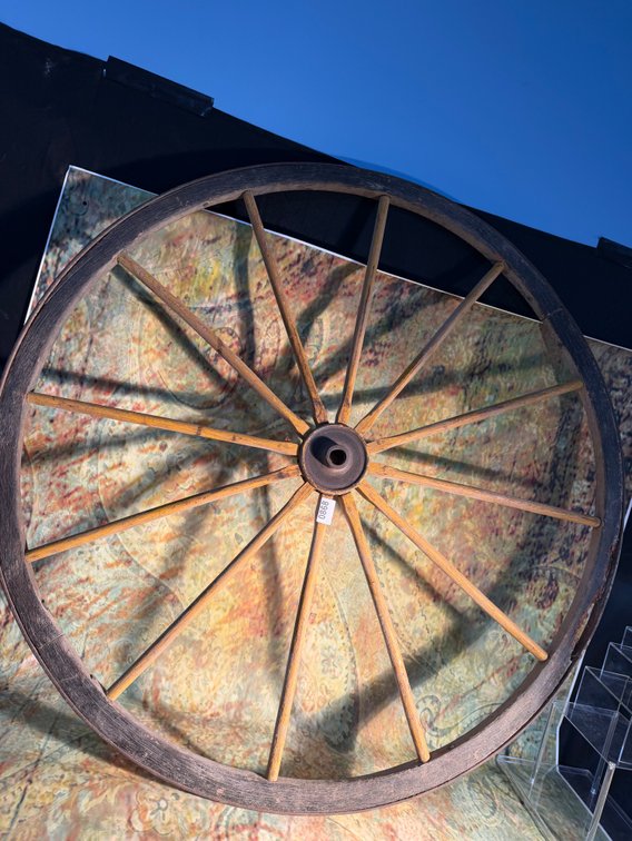Large Wooden Antique Wagon Wheel