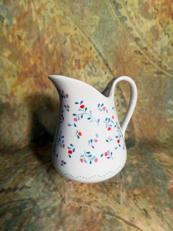 Vintage Germaine Monteil Porcelain Pitcher “My Heart is in the Country”