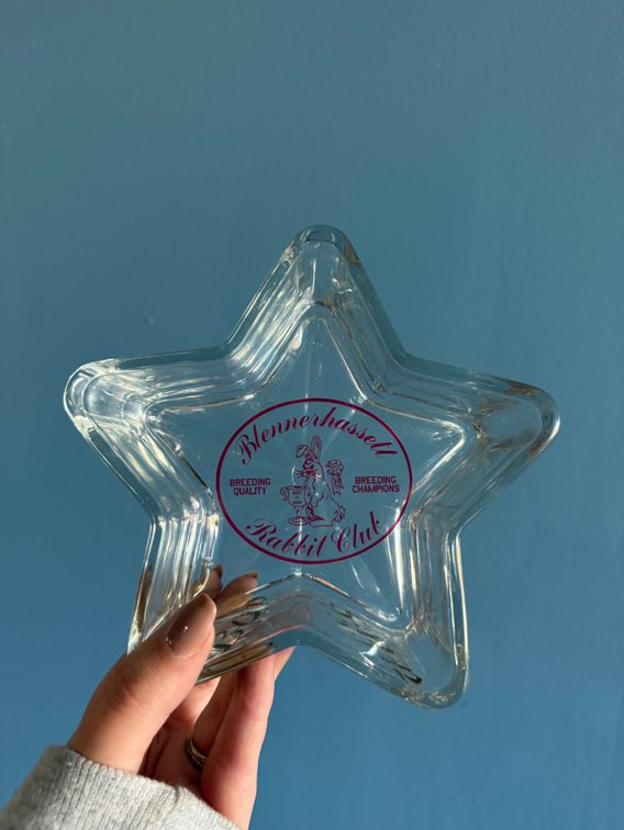 Vintage Blennerhassett Rabbit Club Glass Dish