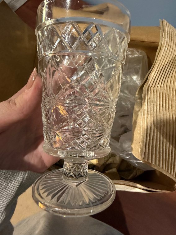 Box full of  Hazel Atlas Big Top Peanut Butter 5 3/4" Ice Tea Glass Heavy Pressed Vintage