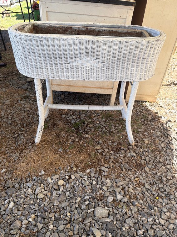 Antique Victorian Heywood Wakefield 'attr.' Wicker Planter, Circa 1890