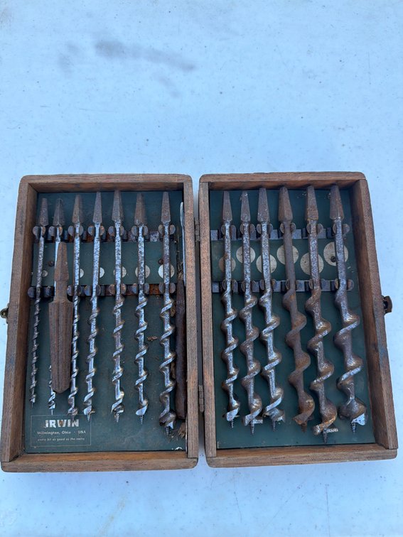 Vintage NOS Irwin Complete 13pc Boxed Set, Auger Brace Bits USA Made