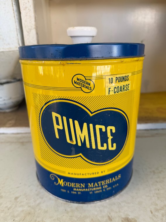 Vintage pumice tin