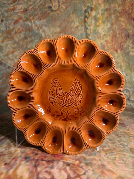 Vintage California Pottery Deviled Egg Serving Tray