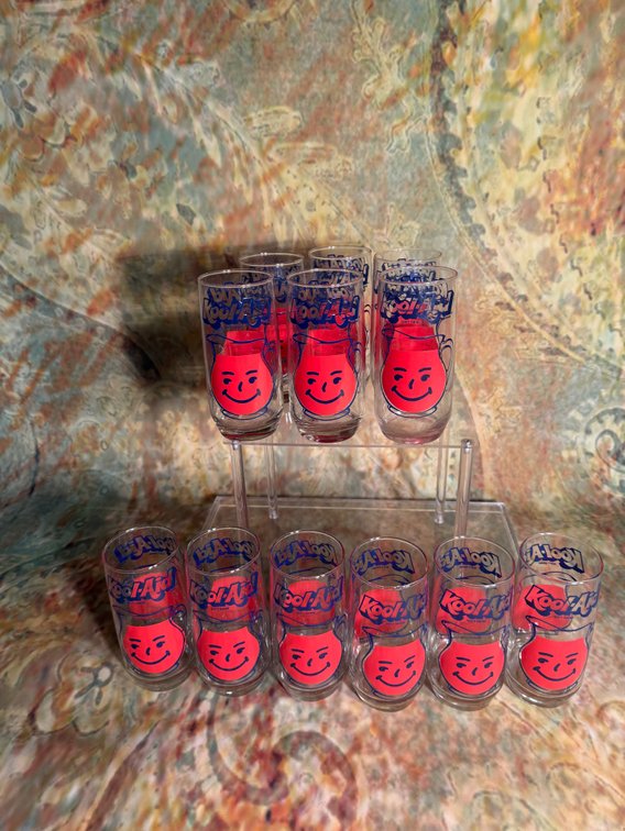 12 ct vintage kool aid glasses