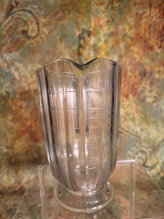 Clear vintage glass imperial measuring jug
