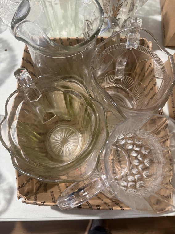 Crystal Glass Pitcher Lot