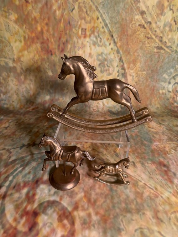 Brass horse figurines