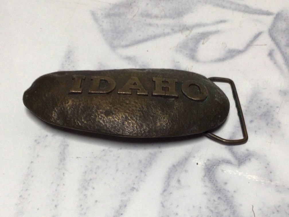 Solid Brass Idaho Spud Belt Buckle