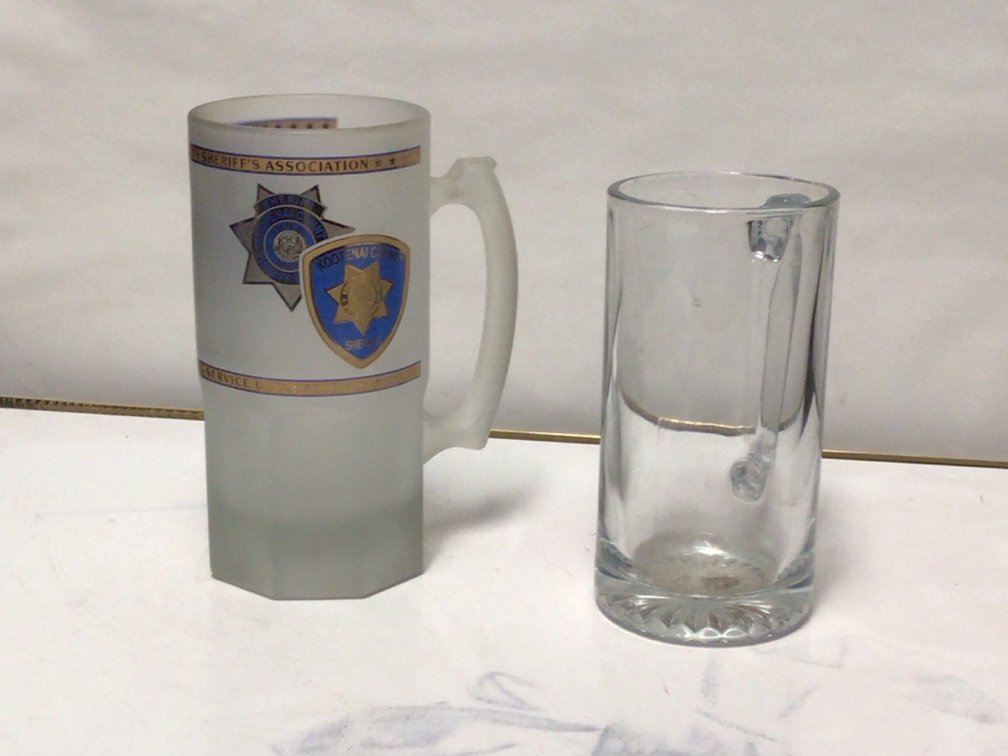 Glass Steins Approx 8 Inches Tall