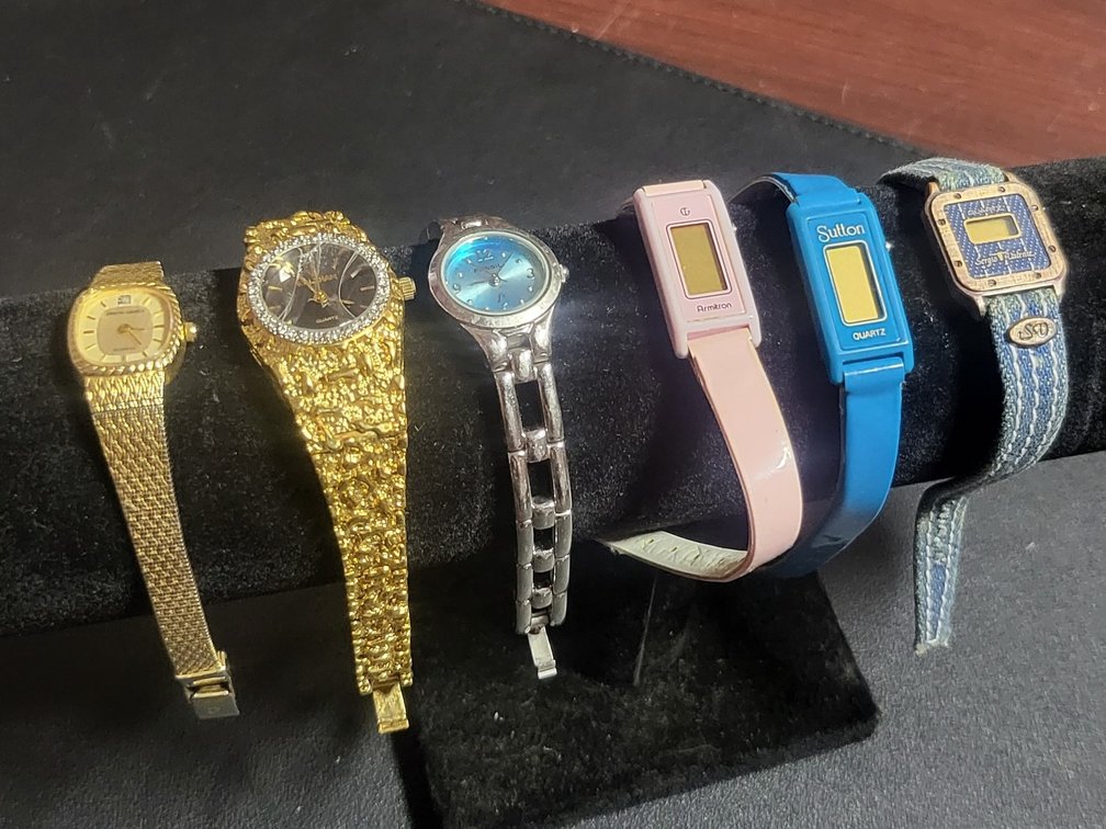 Ladies Watch,Pierre Cardin, Waltham Diamond, Fossil F2, Armitron, Sutton, and Sergio Valente